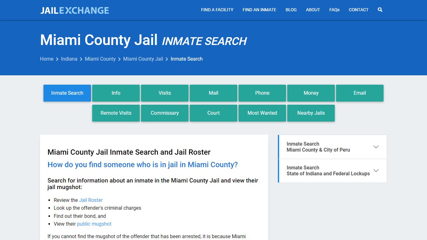 Inmate Search: Roster & Mugshots - Miami County Jail, IN - Jail Exchange